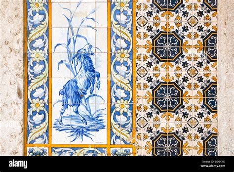 Hand Painted Portuguese Ceramic Tile, Lisbon, Portugal, Europe Stock ...