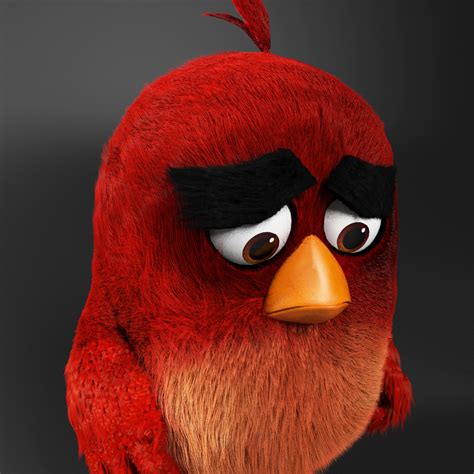 3d realistic red angry birds model