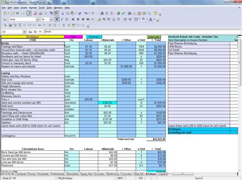 New Home Construction Estimate Spreadsheet regarding 5 Free ...