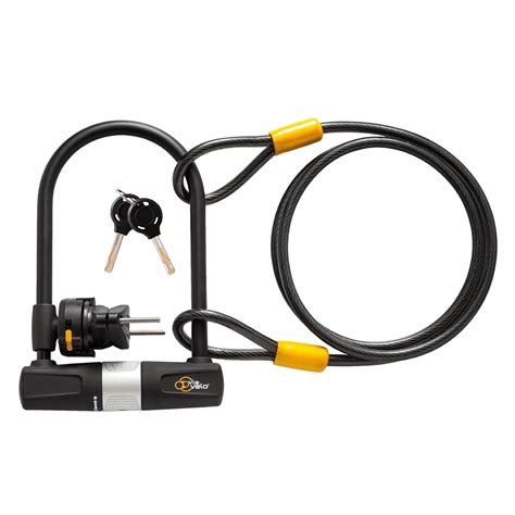 Bike U Lock with Cable - Via Velo Heavy Duty Bicycle U-Lock,14mm ...