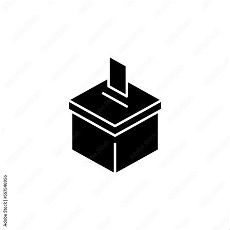 Hand voting ballot box icon, Election Vote concept, Simple line design ...