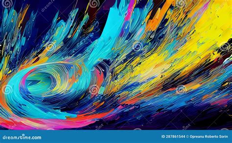 Colorful Oil Paint Brush Stroke Abstract Background Texture Stock Illustration - Illustration of ...