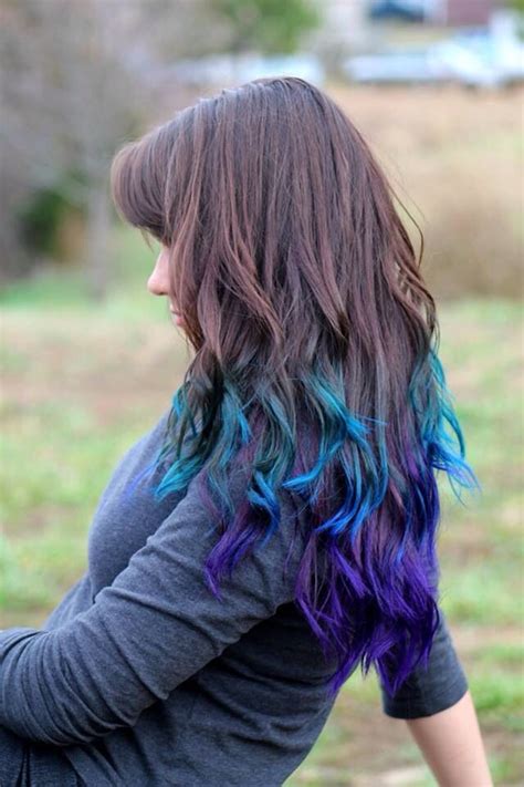 Blue and purple ombre. Hair Tips Dyed Blue, Purple Hair Tips, Short Purple Hair, Hair Dye Tips ...