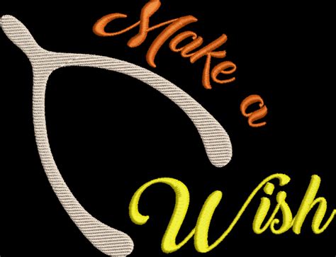 Make a wish Thanksgiving Wish Bone Machine Embroidery Design