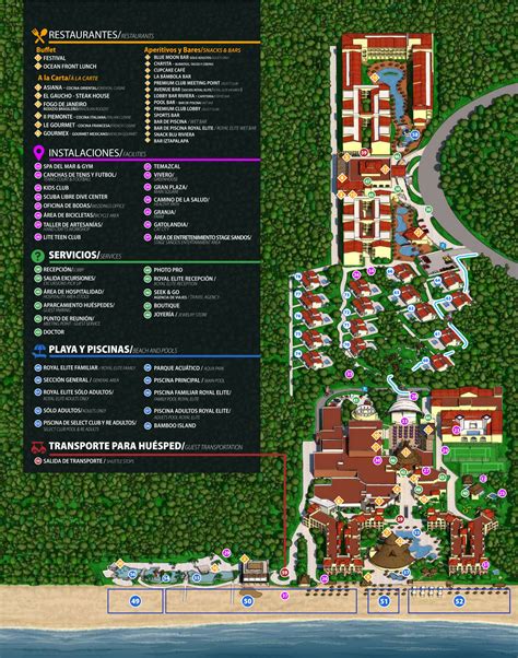 Resort Map | Sandos Playacar Beach Resort | Riviera Maya, Mexico