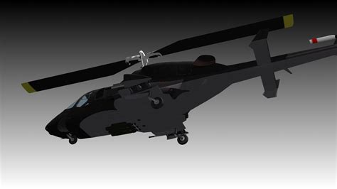 Airwolf Bell 222 Helicopter 3D Model animated rigged .max .fbx .c4d ...