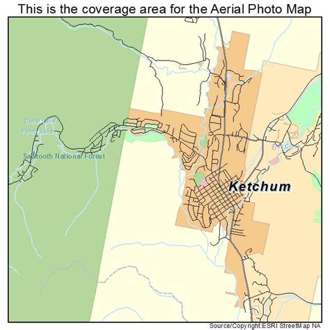 Aerial Photography Map of Ketchum, ID Idaho