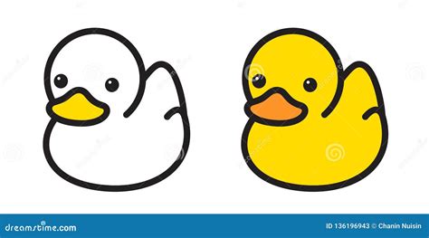 Duck Vector Icon Logo Rubber Duck Bath Shower Cartoon Character ...