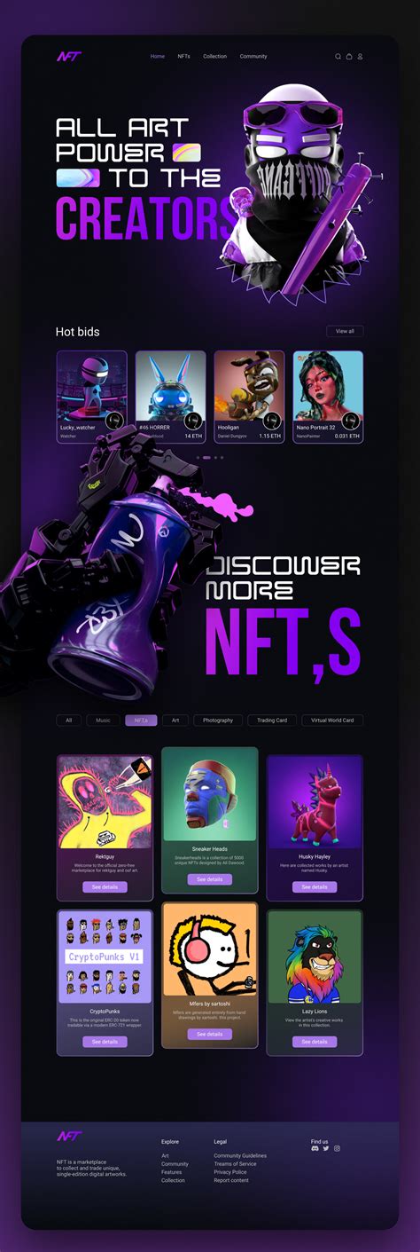 NFT + NIKE Landing concepts on Behance