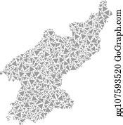 39 North Korea Map Of Triangles Clip Art | Royalty Free - GoGraph