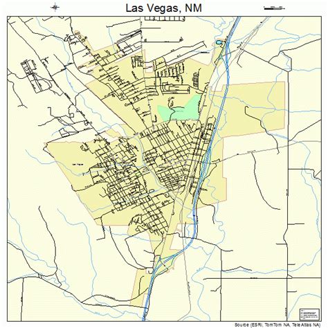 Las Vegas New Mexico STREET & ROAD MAP NM atlas poster | eBay