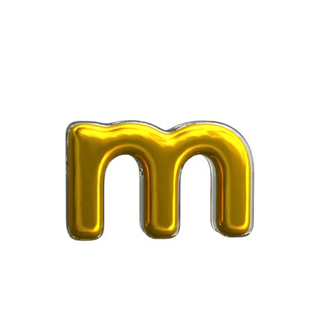 Mental Yellow Letter m 3D Render 11380474 PNG