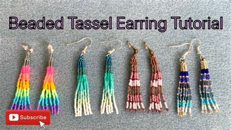 Beaded tassel earring tutorial - YouTube