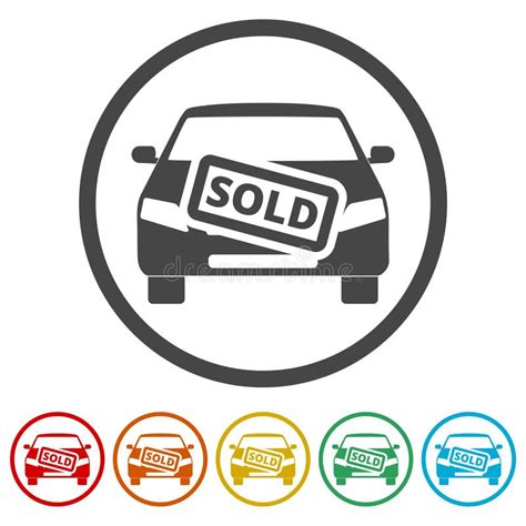 Sold car icon stock illustration. Illustration of auto - 143638309