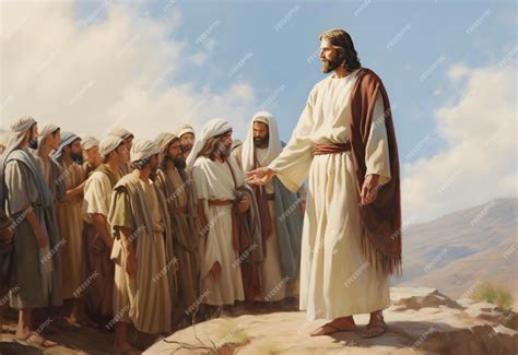 Jesus Christ and his twelve disciples oil painting | Premium AI ...