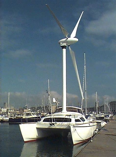 Could a moderately large wind turbine on top of a boat generate more ...