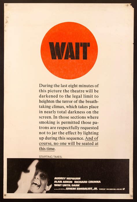 Wait Until Dark Movie Poster 1967 40x60