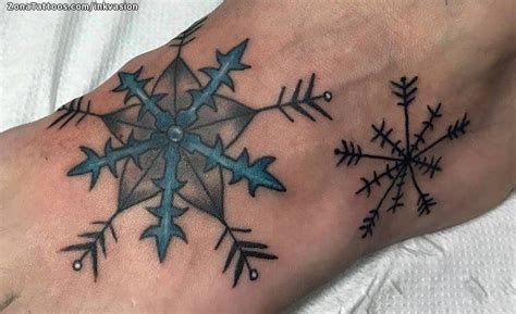 Tattoo of Snowflakes, Instep, Foot