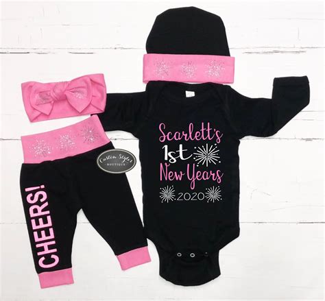 1st New Year Outfit Newborn Baby Girl Personalized Bodysuit | Etsy