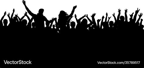 Cheerful crowd silhouette background party people Vector Image