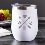 Personalized White Wine Tumbler with Lid