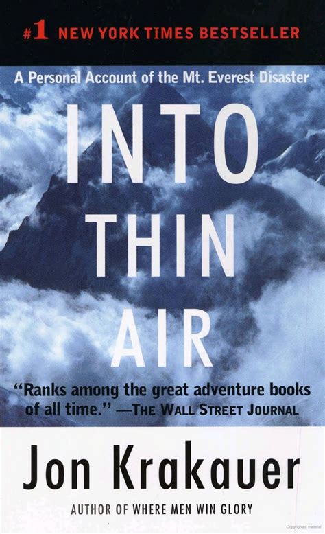 Into Thin Air: A Personal Account of the Mount Everest Disaster - Jon ...