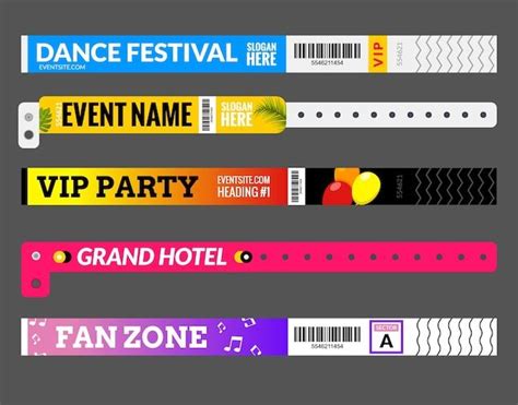 Premium Vector | Entrance bracelet at concert event zone festival. access id template design ...