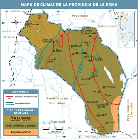 Climatic map of the Province of La Rioja, Argentina | Gifex