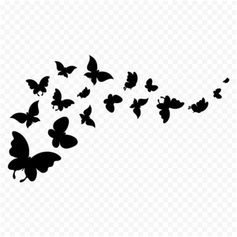 Download Flying Butterflies Black Silhouette PNG | Citypng