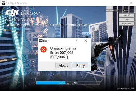 DJI Flight Simulator-Unpacking Error | DJI FORUM