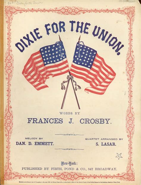 "Dixie for the Union." 1861 song sheets for a pro-Union version of ...