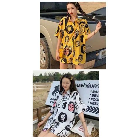 Jual KEMEJA KAPEL KARTUN OVERSIZE | Shopee Indonesia