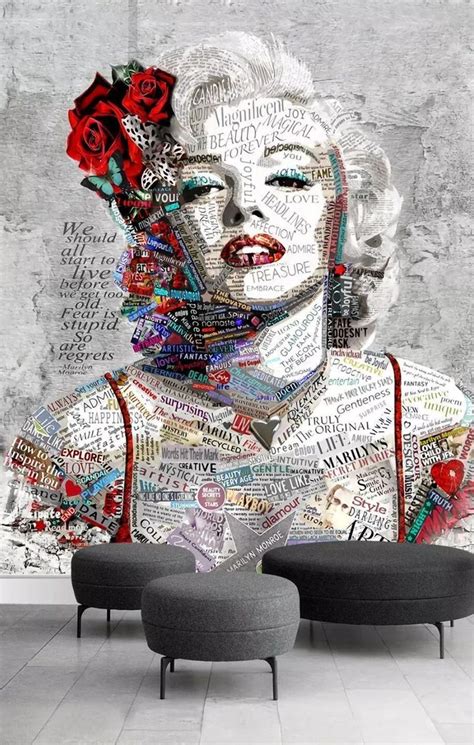 3D Retro Marilyn Monroe Letters Wall Murals 201 | Disegni carta da parati, Carta da parati, Foto ...