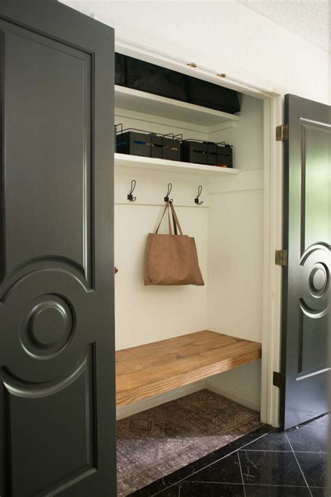 Entryway Coat Closet Makeover | Closet makeover, Coat closet makeover, Closet makeover diy