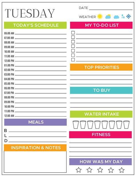 Free Printable 7 Day Planner