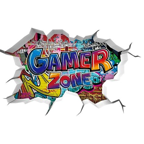 3D Game Wall Decals, Gaming Stickers for Boys Room, Gamer Zone Sticker, Kids Playroom Decor ...