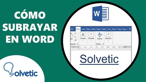 Cómo Subrayar en Word ️ - YouTube