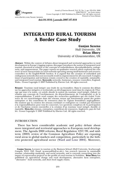 INTEGRATED RURAL TOURISM A Border Case Study - IDESTUR ...