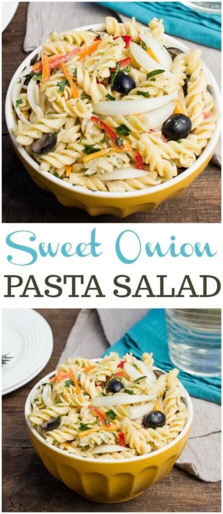 Sweet Onion Pasta Salad with Creamy Herb Dressing - National Onion ...