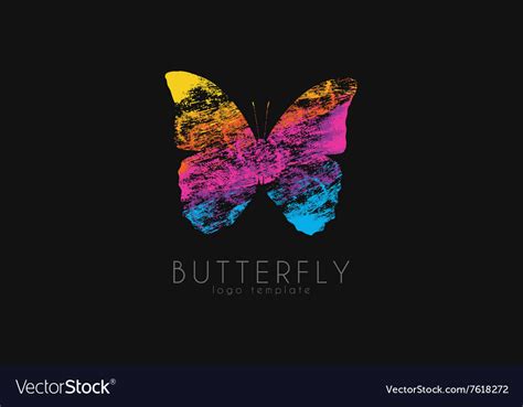 Colorful butterfly butterfly logo rainbow logo Vector Image