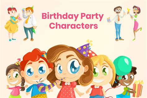 Birthday Party Characters Set | GraphicMama