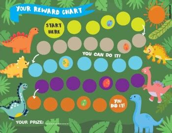 Printable Dinosaur Reward Chart | Dinosaur Kids Behaviour Chart | Reward Chart