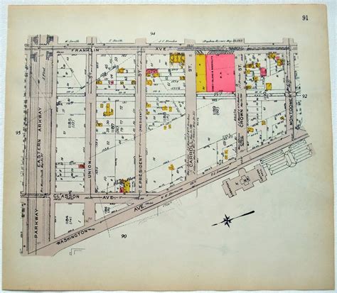 Crown Heights Brooklyn Original 1920 Map of Washington to - Etsy