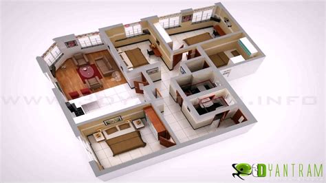 Low Budget Modern 3 Bedroom House Design Floor Plan 3d - Gif Maker ...