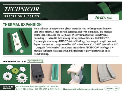 Thermal Expansion - Technicor Precision Plastics