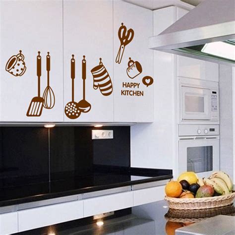 Buy DIY Removable Happy Kitchen Wall Decal Vinyl Home Decor Wall ...