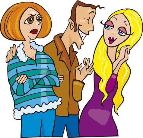 Man and his jealous wife stock vector. Illustration of people - 19755194