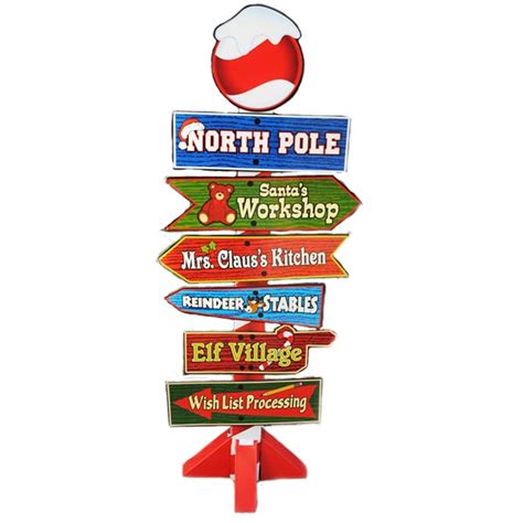 North Pole Directional Sign - Darling Christmas Decoration for Your Party!