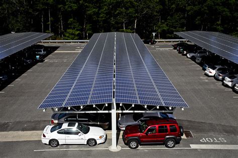 Solar parking lots can charge electric vehicles