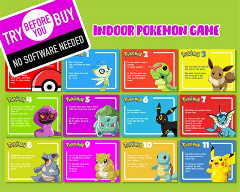 POKEMON Scavenger Hunt Clues DIY Template